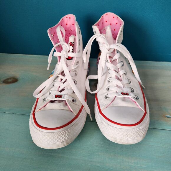 Converse x Sanrio Hello Kitty Kawaii High Top Women's Size 9.5 Sneakers Rare - Picture 4 of 16
